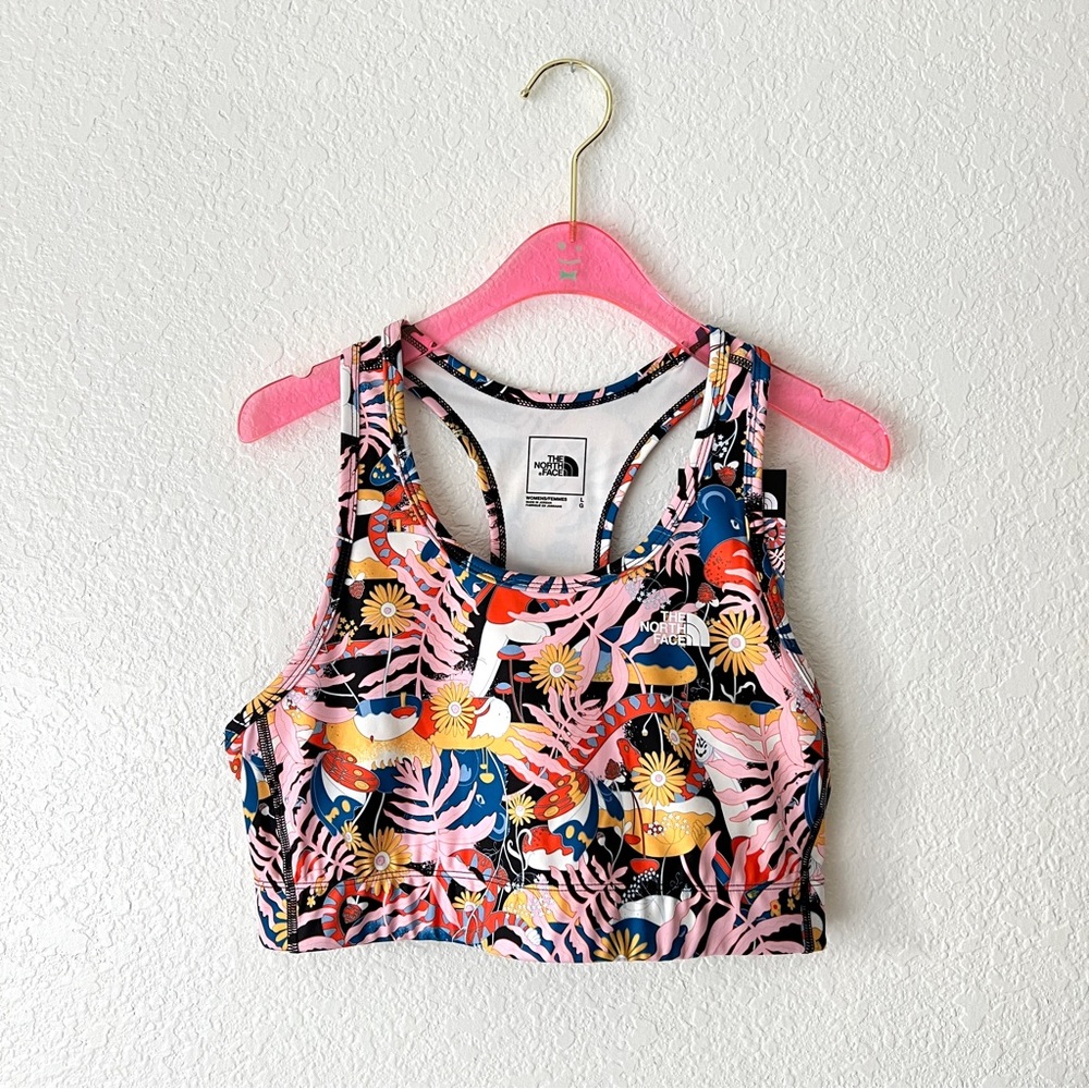 NWT The North Face Women's Printed Midline Sports Bra Size Large - Picture 1 of 14